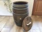 225 Liter Regenfass Aus Holz – Gebrauchtes Weinfass, Offen Ohne Deckel, Ca. 95 Cm Hoch, Rustikale Patina